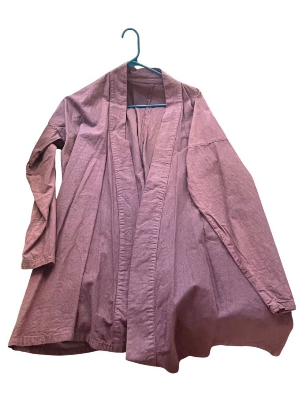 Lightweight Mauve Open-Front Long Sleeve Robe Relaxed Fit Womens Casual Layer